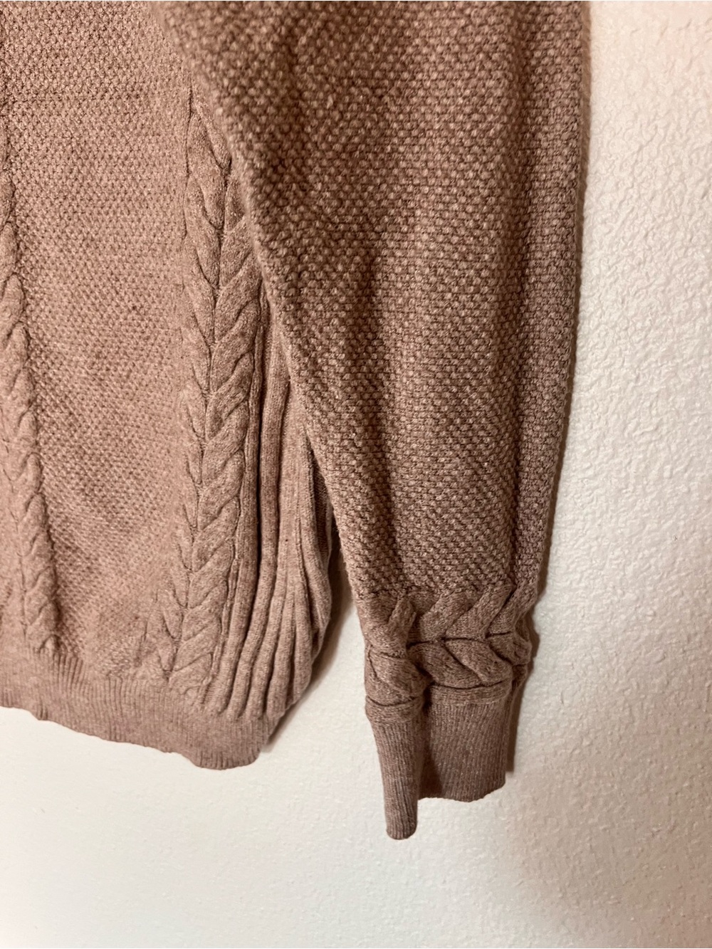Cyrus Cable-Knit Crewneck Sweater - light brown - Picture 3 of 8